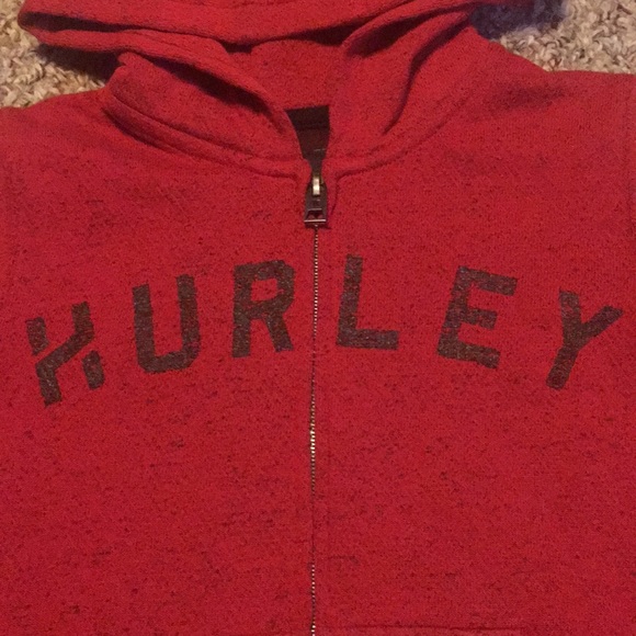 New Hurley Youth Red Zip-up Hoody Jacket Size 6 - Picture 2 of 4